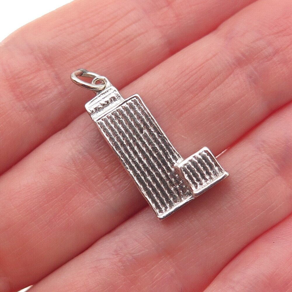 WELLS 925 Sterling Silver Vintage Prudential Tower 3D Mini Charm Pendant